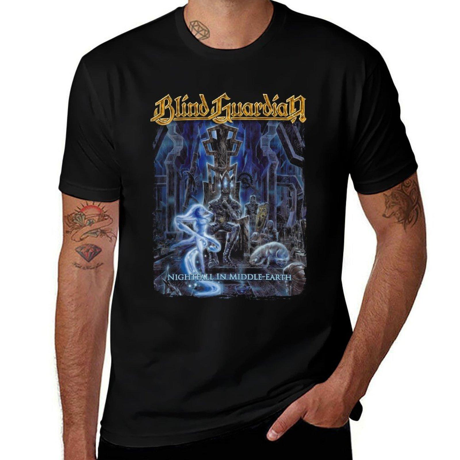 

Blind Guardian - Нічна пора на Середзем ї Футболка бавовняна футболка 100% футболки для чоловіка футболки з принтом Футболка 4XL