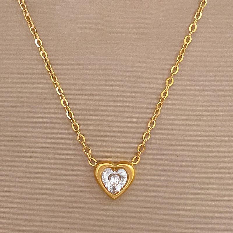 Cold Wind Love Personality Minimalist Wind Furnace Real Gold Necklace Female Collarbone Chain