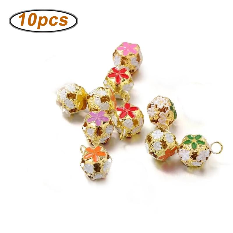 

10/20PCS Vintage Bells Charms Cherry Blossom Iron Bells Janpanese Hollow Bells Pendant for DIY Craft Keychain Hanging 18mm