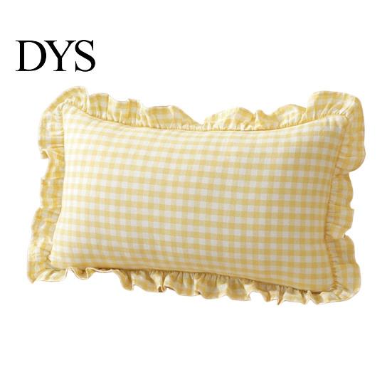 Quadratischer Schlafsofa-Deko-Rüschen-Kissenbezug, Baumwoll-Karomuster-Hülle mit Rüschenrand, 18x18 Unifarbene Kissen Zoll 20x12 Dekorative Hülle für