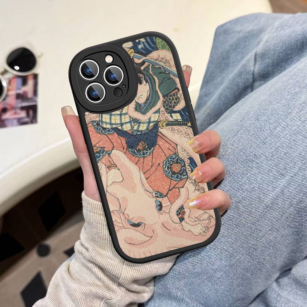 Utagawa Kuniyoshi Ukiyoe Art Leather Phone Case For Iphone 16 15 14 Plus 13 12 11 Pro Max Case