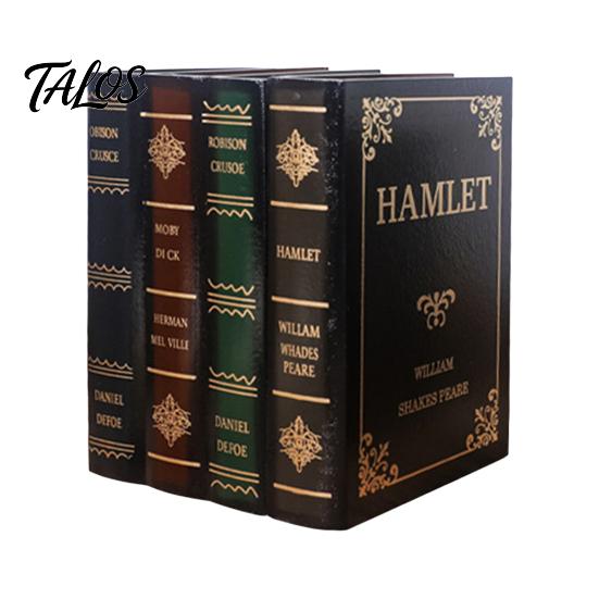 Talos Fake Book Decoration Ornaments, Flip-Top Hollow Storage Design, Vintage Style Decorative Box, for Coffee Table, Bookshelf Display