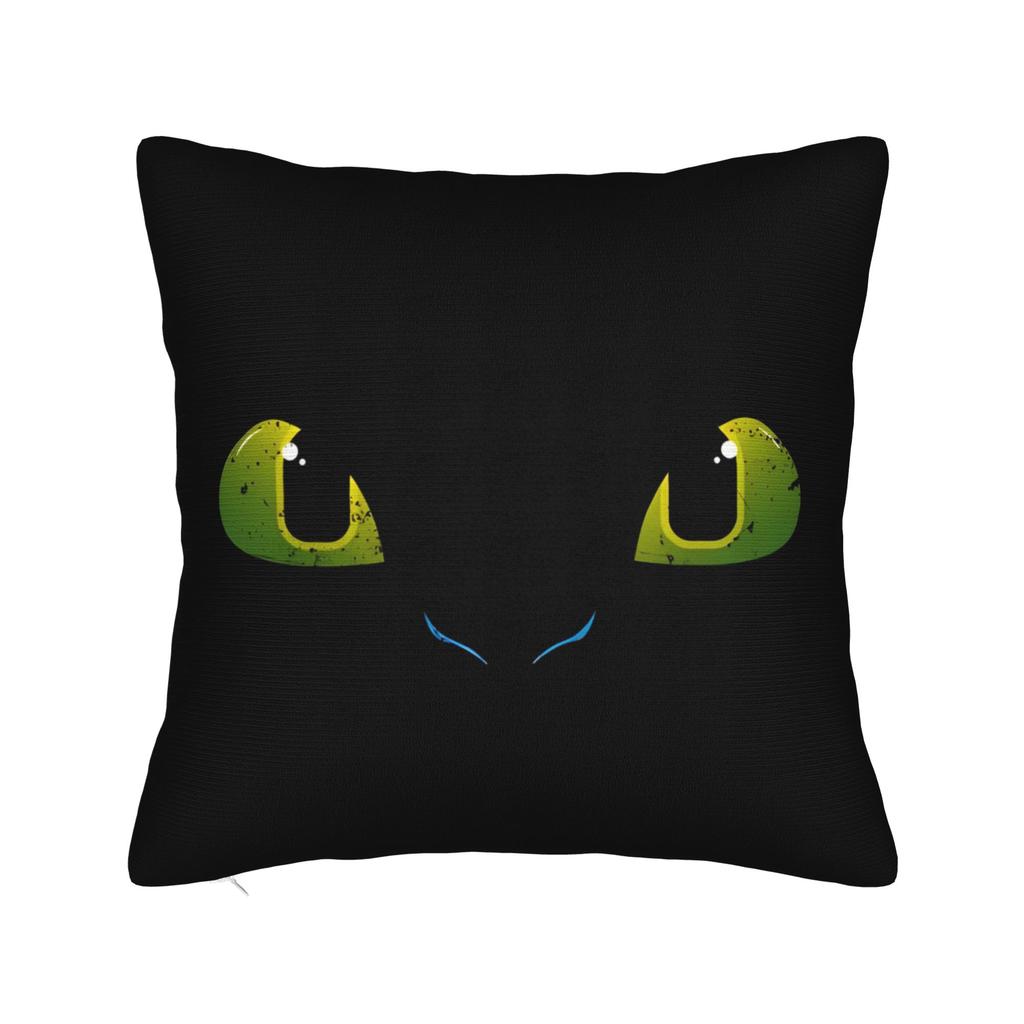 HTTYD Ohnezahn Quadratische Kissenhülle Kissenbezüge Fantastisch Polyester Dekor Sofakissenhülle für Wohnzimmer 40x40cm