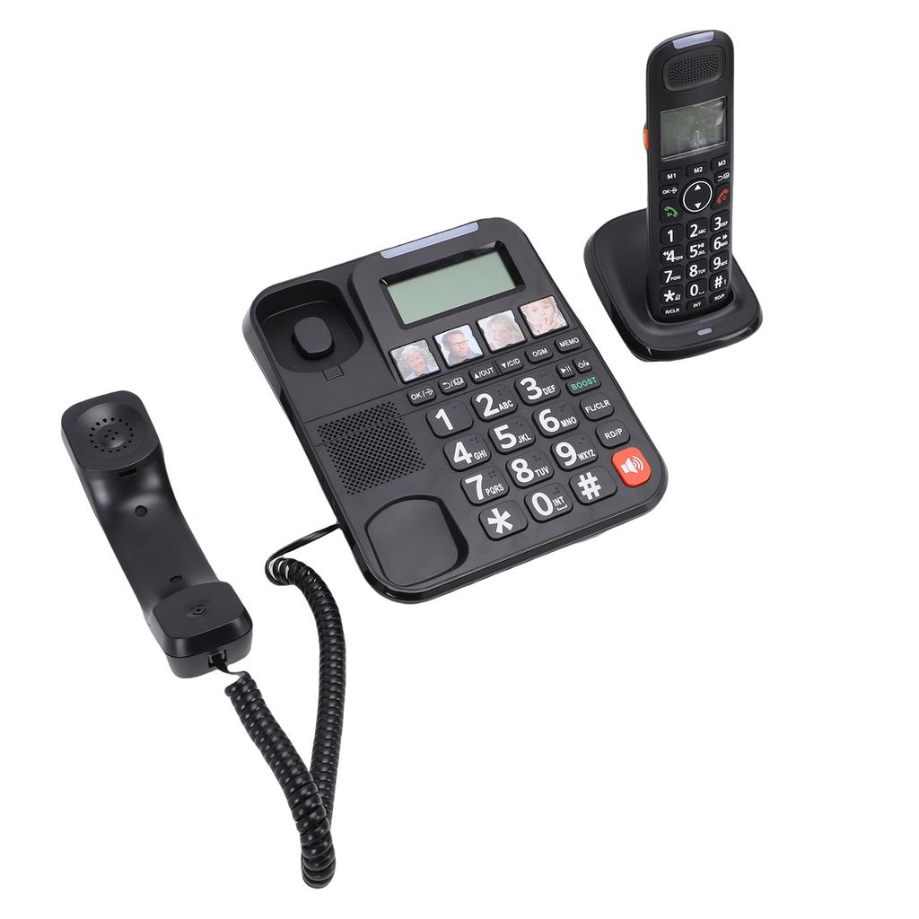 Kabelgebundenes Telefon und Schnurloses Mobilteil Heim-Digitaltelefonsystem Vollduplex Freisprechen Rückrufbeleuchtetes Großes Display