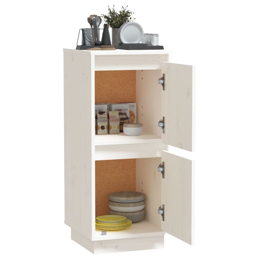 vidaXL Sideboard Weiß 31,5x34x75 Cm Massivholz Kiefer