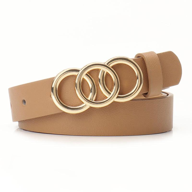 

Womens Leather Belt Slim Alloy Buckle For Casual And Office Wear хакі