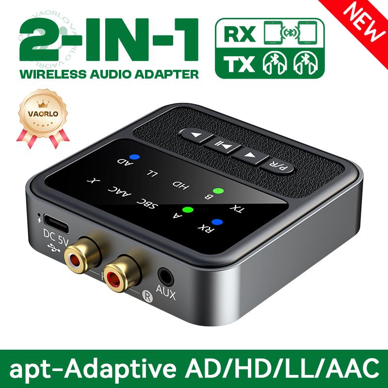 

aptX-Adaptive AD/HD/LL AAC 2 в 1 Bluetooth Аудио Передатчик Приемник 3,5 мм AUX RCA Стерео Hi-Fi Музыка Беспроводной Адаптер С Микрофоном чёрный