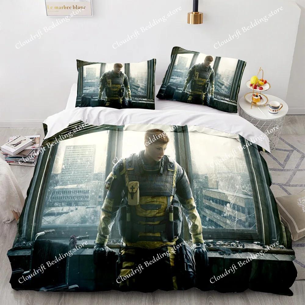 Game Rainbow Six Duvet Cover Pillowcase Bedding Set Single Twin Full Size for Kids Adults Bedroom Decor