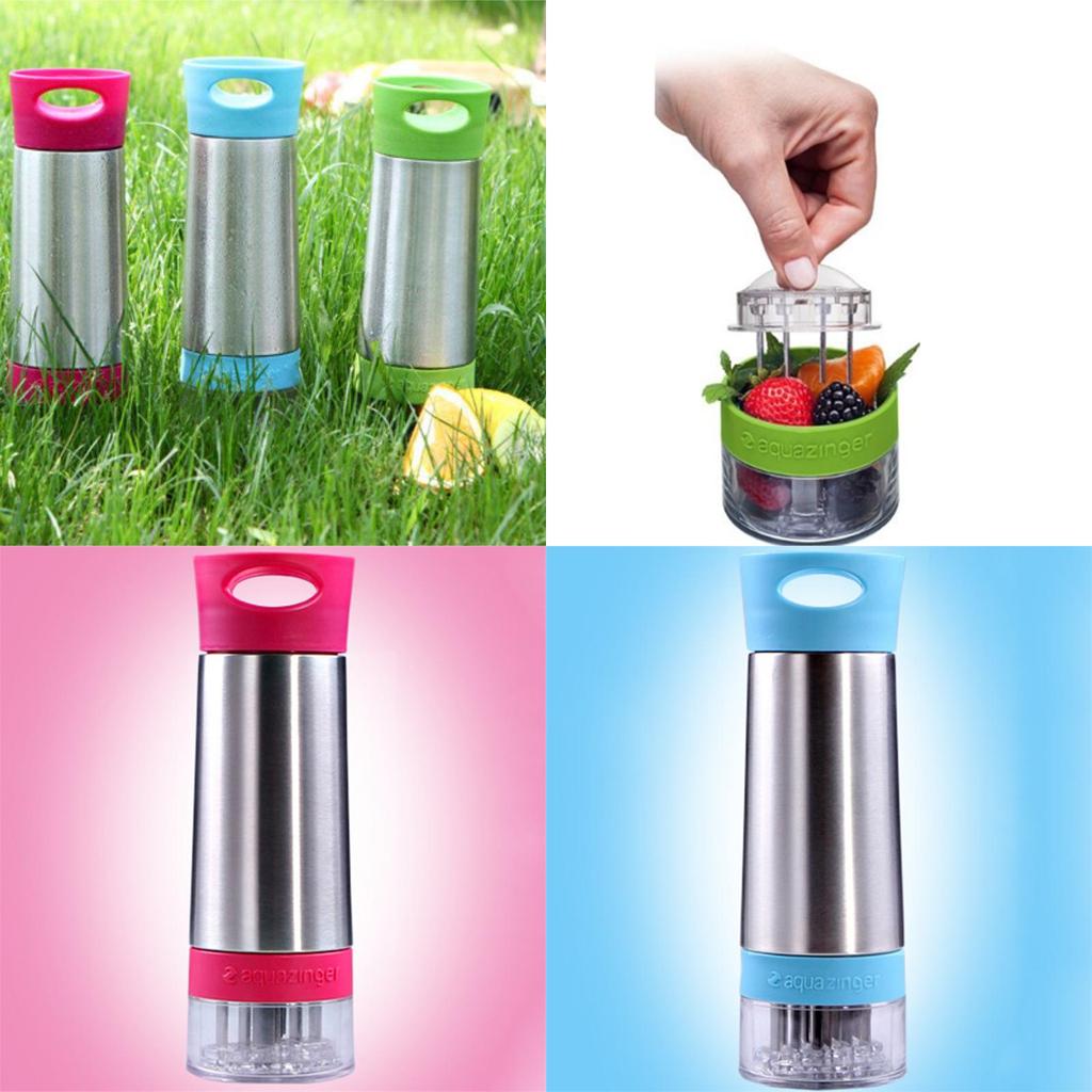 Aqua Zinger Flavor Infuser Flavored Water Bottle With Stainless Steel Design For Healthy Hydration