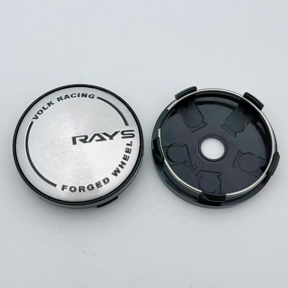 4pcs 60MM ( 56MM I.D ) Rays Logo Emblem Car Wheel Center Caps Wheel Hubcaps Auto Rim Centre Cover Black/Silver Car Accessories