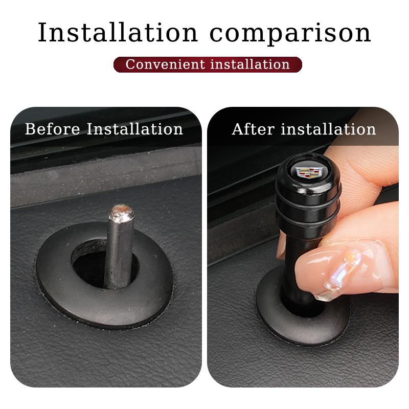 2pcs/4pcs Alloy Car Door Lock Knob Pins Caps Covers For Cadillac ATS BLS CT4 CT5 CT6 CTS ESCALADE SLS SRX STS XT4 XT5 XT6 XTS Ae3