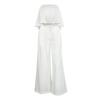 European and American Hot Girl Style Women's Outfit: White Backless Strapless Tank Top, Long Wide-leg Pants, Fashionable Casual Two-piece Set