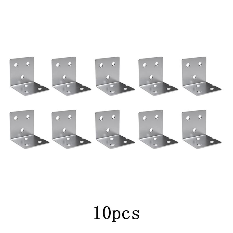 

20/10pcs Stainless Steel L Shaped Bracket 90 Degree Right Angle Fixed Bracket for Wood Furniture Bedframe Cabinet Accessories