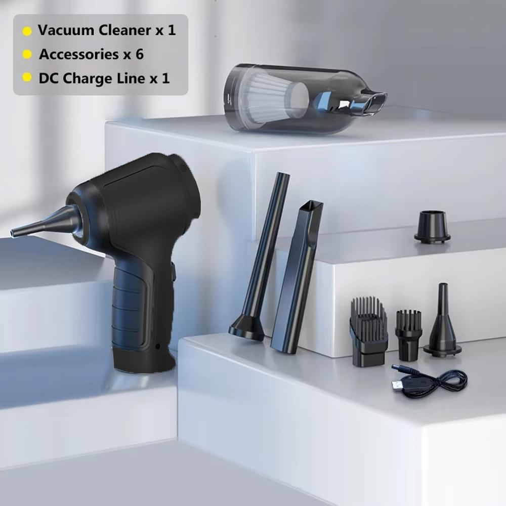 

Автомобильный беспроводной пылесос с сильным всасыванием, ручной для влажной и сухой уборки, автоматический пылесос для дома и автомобиля, мини-пылесос двойного назначения, бытовая техника чёрный