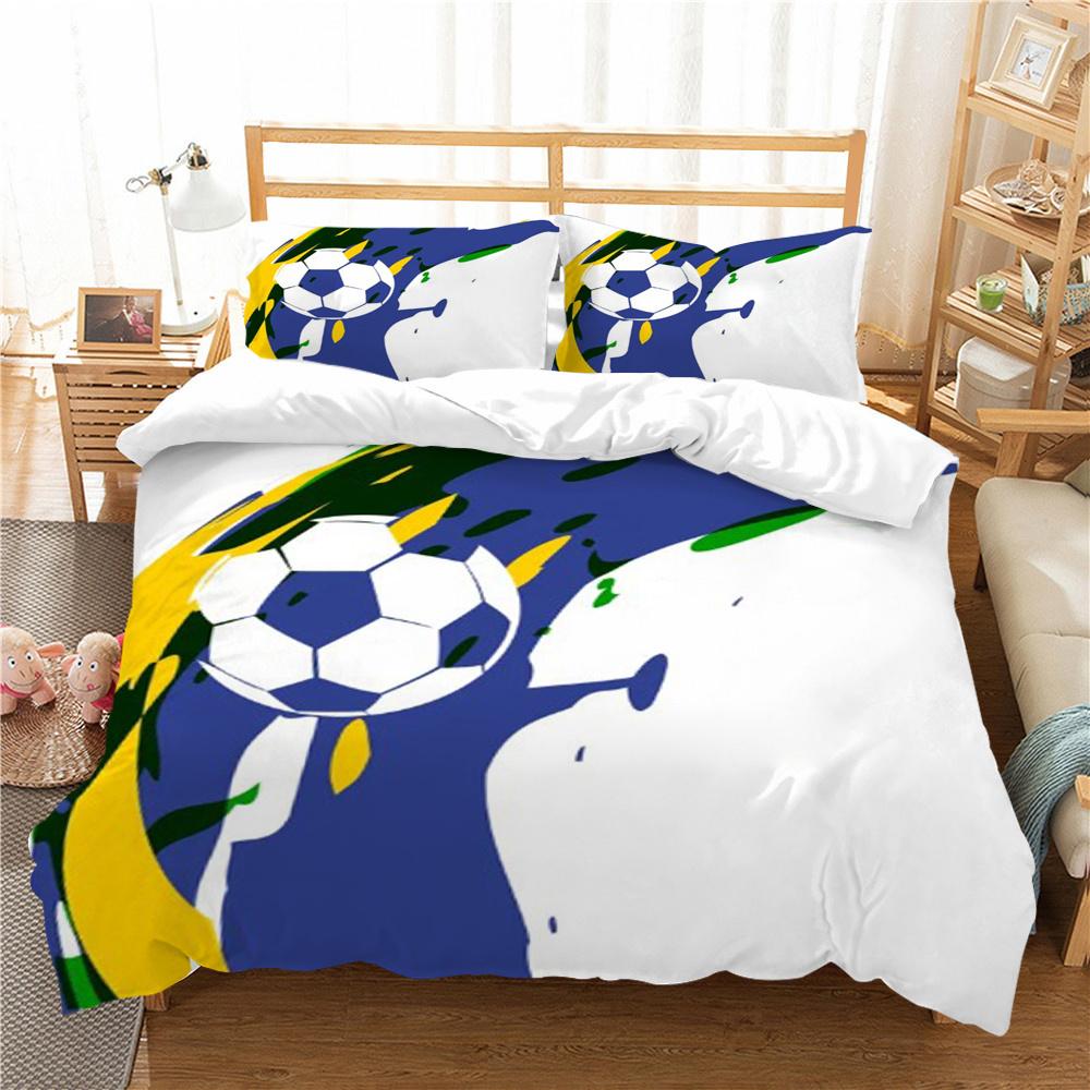 3D Soccer Printing Duvet Cover Set with Pillowcase Luxury Home Textiles Soft Bedding Set Children Twin Single Size Cool Bed Sets