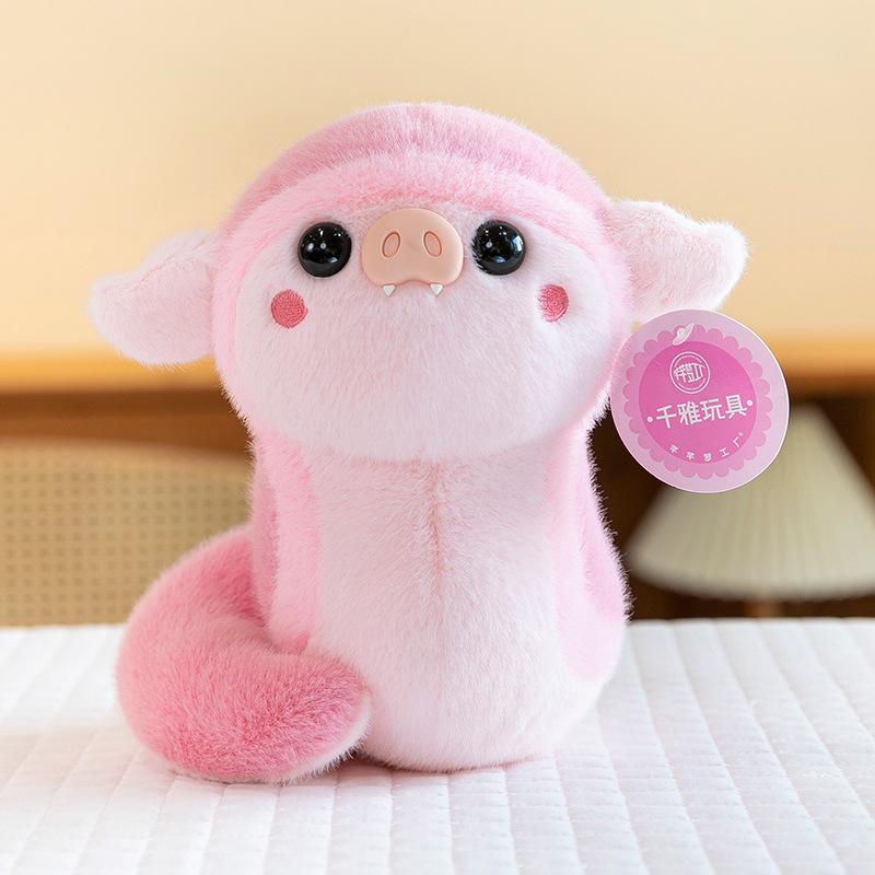 Year of the Snake Mascot Pig Snake Doll Cute Simulation Snake Plush Toy Year Red Goods Gifts Furniture Ornament