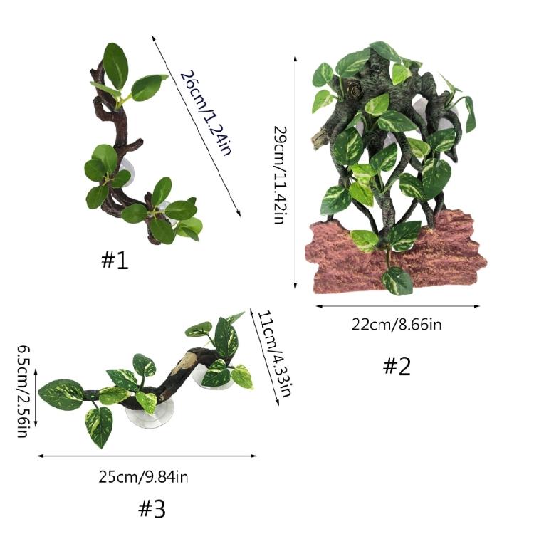 Terrarium Plant voor Slang Kunstmatige Klimtak Reptielen Hoek Boom Plant