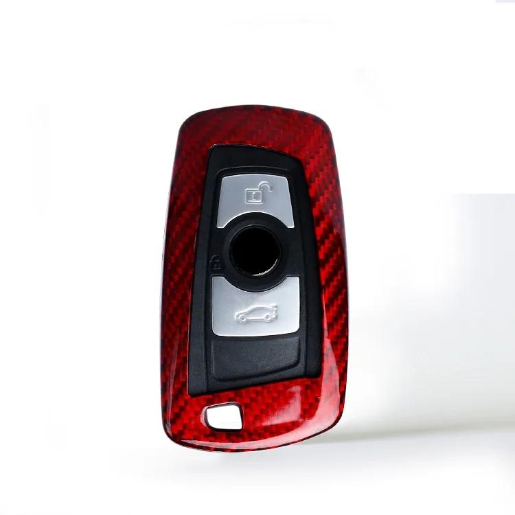 Interior Mouldings Real Carbon Fiber Car key Fob Case key cover For BMW 520 525 f30 f10 F18 118i 320i 1 3 5 7Series X3 X4 M3 M4