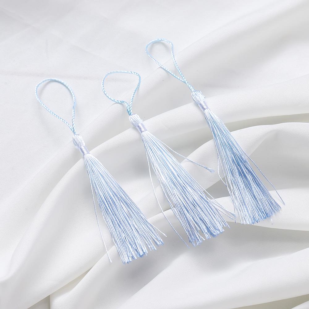 10Pcs Gradient Color 13cm Tassels Polyester Silk Tassel Fringe Crafts Jewelry for Diy Jewelry Making Pendant Decor Bookmark