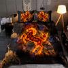 Ice And Fire Riding Horse Duvet Cover Set King SizeFlame Horsing Bedding SetWestern Cowboy Exotic Farmhouse Comforter Cover