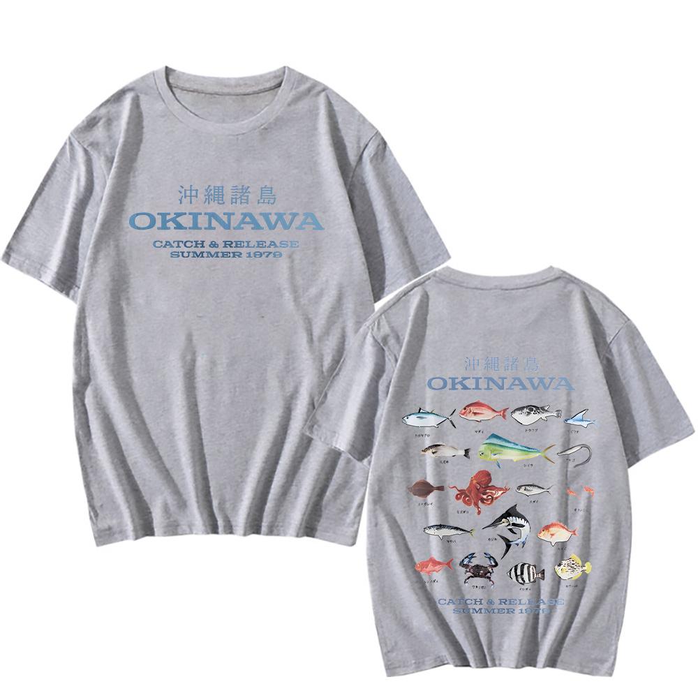

Okinawa Catch Release Summer 1979 T-shirts Casual Cotton Tee Sea Fishing Enthusiasts Clothing Short Sleeve Tshirts O-neck Tops M