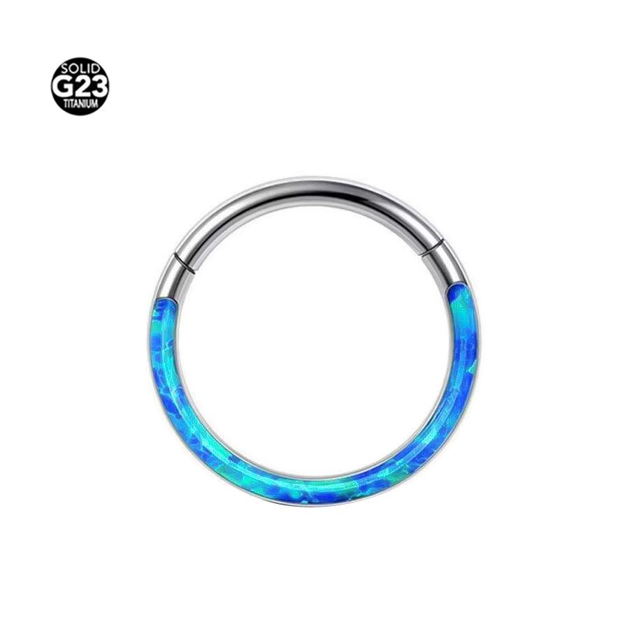 

G23 Titanium Opal Nose Ring - European & American Punk Style (6/8/10/12mm) 6mm