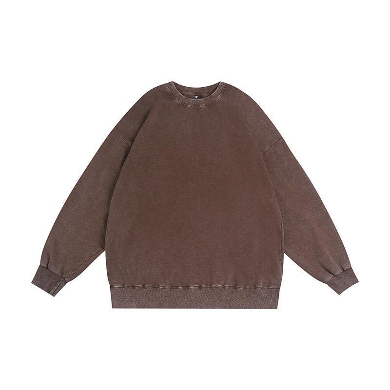 2025 Men's Retro Distressed Washed Crewneck Hoodie