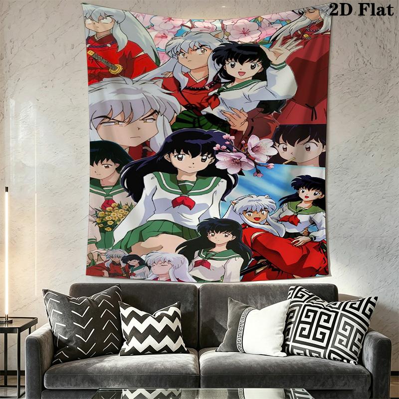 Inuyasha Timeless Adventures Tapestry Wallmounted Fashion Print Home Decor Wall Covering Decoration Homestay Soft Decoration Tapestry