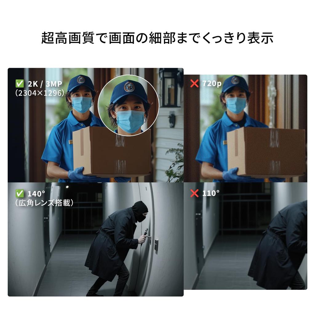 Cámara de Seguridad Inteligente Aqara G100 Monitoreo IP65 2K Visión Nocturna Completa IA Privacidad Alexa HomeKit Smartphone Hogar para Personas Mayores Blanco - Cámara de Entrada/Mascotas,