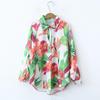 Women's New Floral Print Loose Collar Long Sleeved Fashionable Shirt