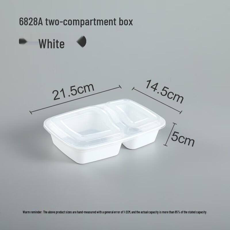 Disposable 2-Compartment Rectangular Take-Out Food Containers