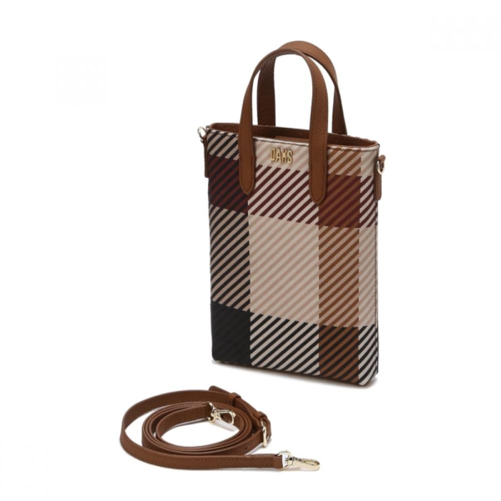 Daks Brown House Check Pattern Mini Cross Bag Dcwa6e501w2