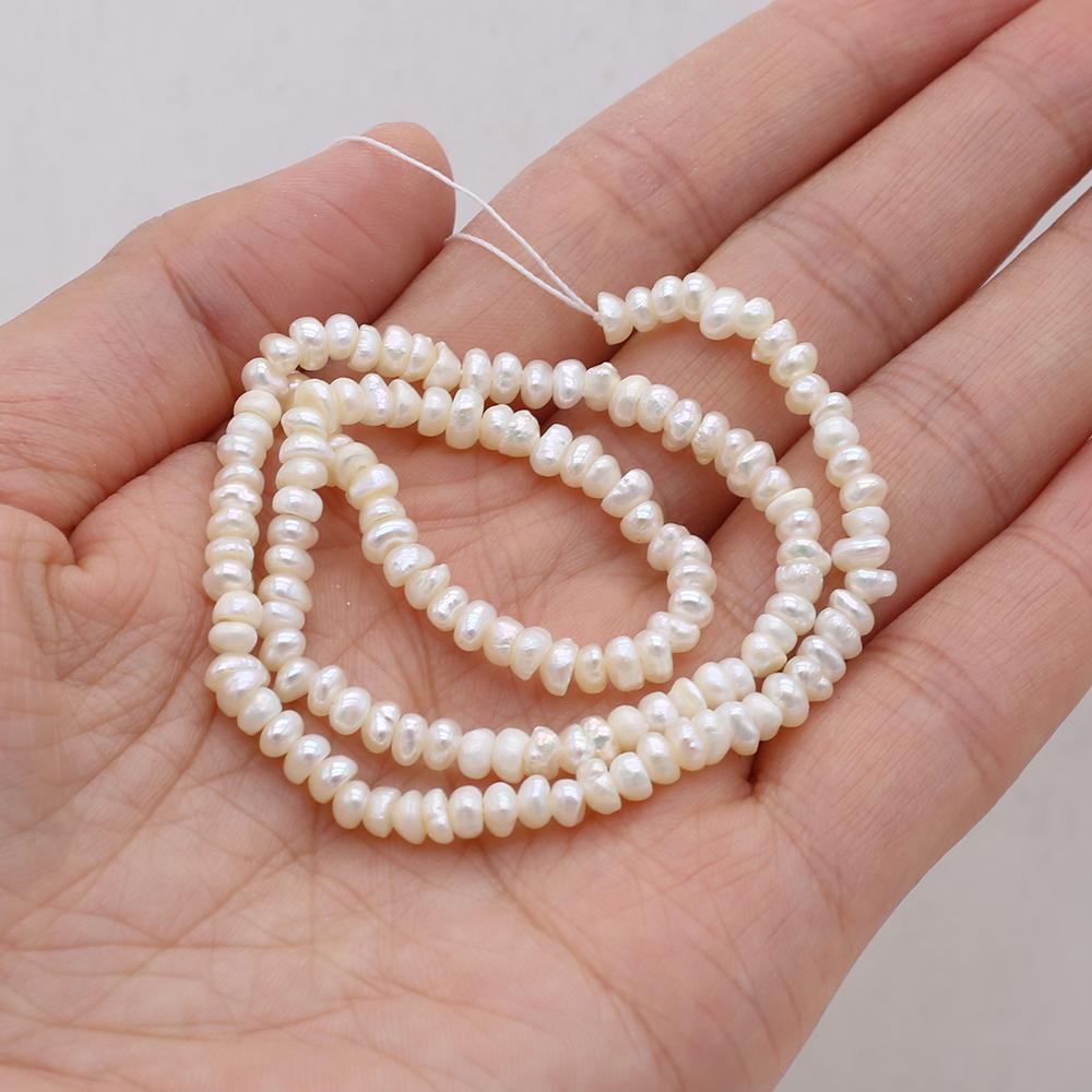 

Luxury Natural Freshwater Flat Nugget Pearls 3-4mm, 36cm Strand Handmade Wedding Jewelry Accessories White 1String/3-4mm-36cm