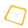 Weaving Loom Kit Yellow Metal 18 Teeth Square Weaving Frame for Tapestries Scarves Hats