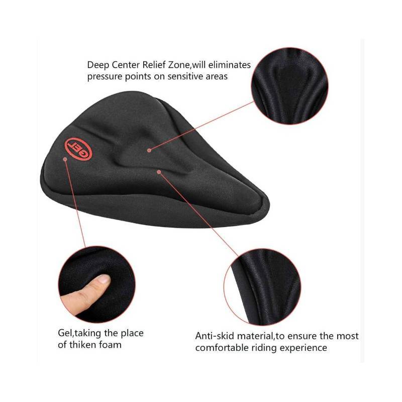 Mountain Bike Gel Seat Cushion With 3d Thick Padding For Riders Comfort