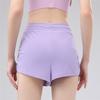 Summer High-waisted Pleated Drawstring Fake Two Pairs Of Casual Yoga Pants, Versatile Running And Sports, Anti-glare Training And Fitness Pants
