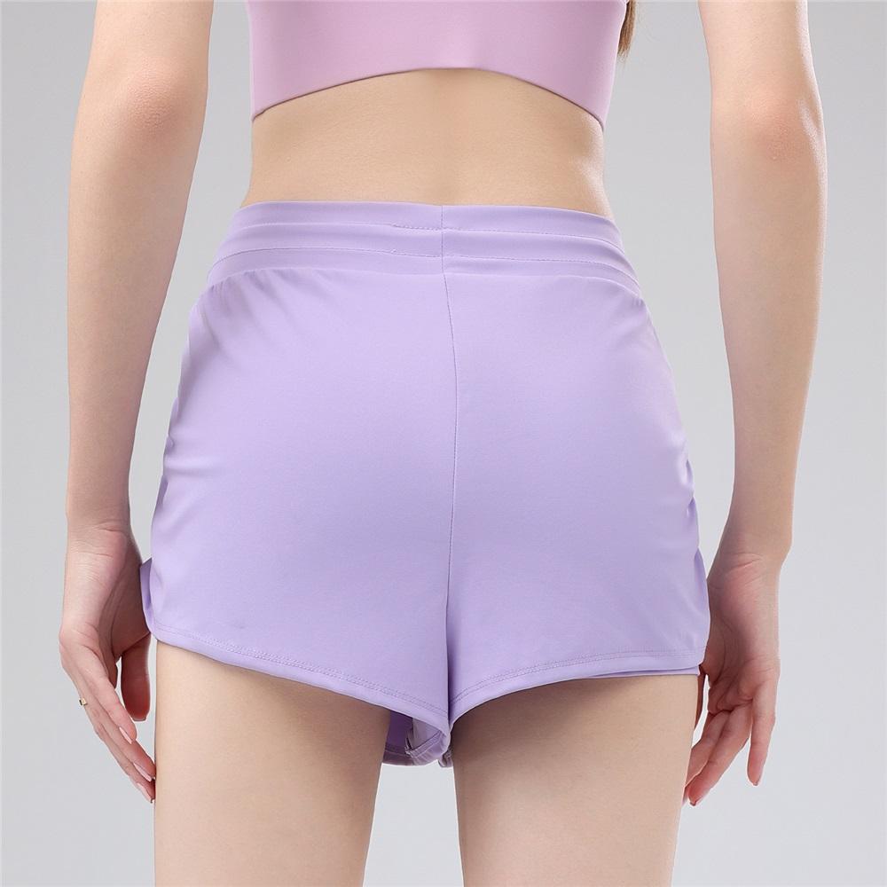 Summer High-waisted Pleated Drawstring Fake Two Pairs Of Casual Yoga Pants, Versatile Running And Sports, Anti-glare Training And Fitness Pants