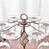 Goblets Holder Wine Glass Cup Rack Stand with 6 Hooks Metal Iron Hanging Drinking Glasses Cup Wine Holder Organizers X3UC