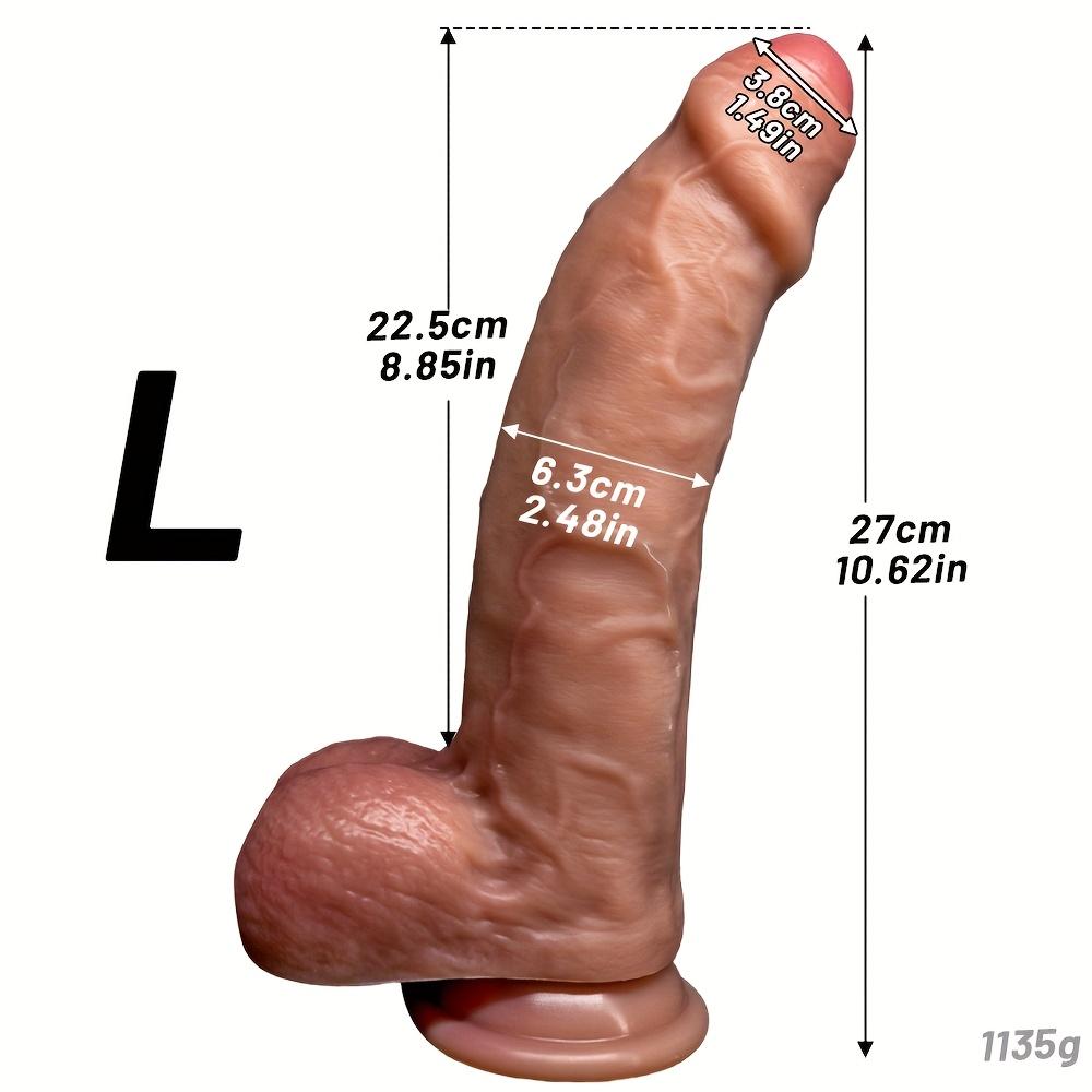Dildo – 10.6 Inch Realistic Curved Penis, Soft Liquid Silicone, Thick Veined Texture, G-Spot Stimulator, Lifelike Big Dildo for Men & Women