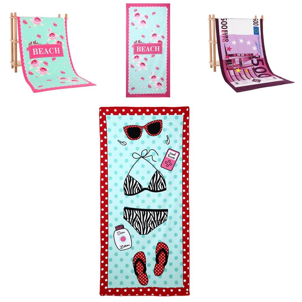 Microfiber Beach Towel With Active Print Fast Drying For Adults