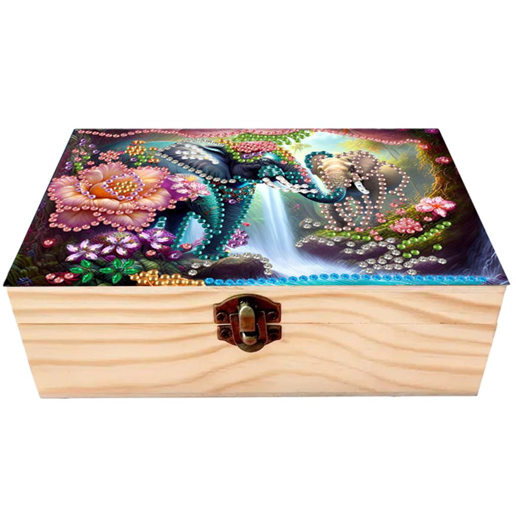 DIY Diamond Art Wooden Storage Box Dustproof Organizer Case Diamond Painting Storage Box Gift for Birthdays and Holidays