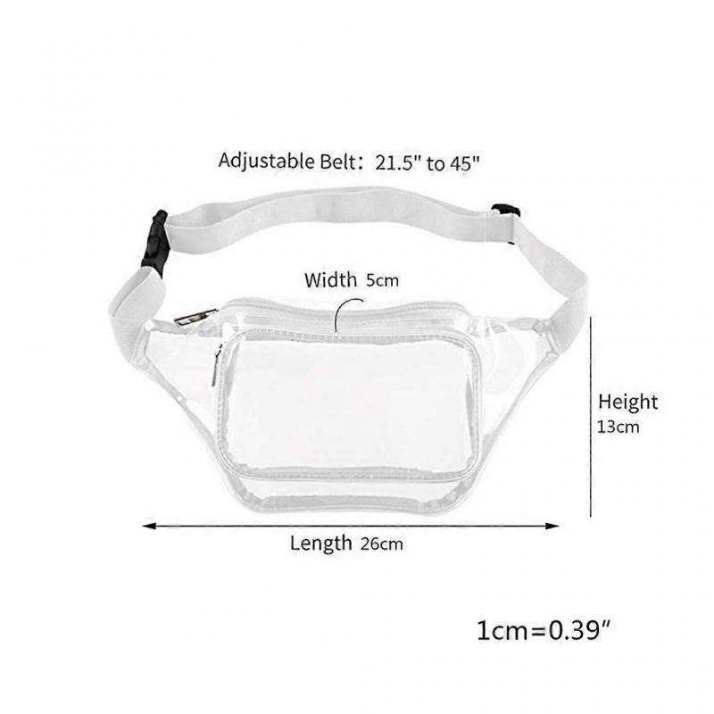 Women Transparent Waist Fanny Pack Belt Bag Travel Hip Bum Small Purse Chest Pho Black