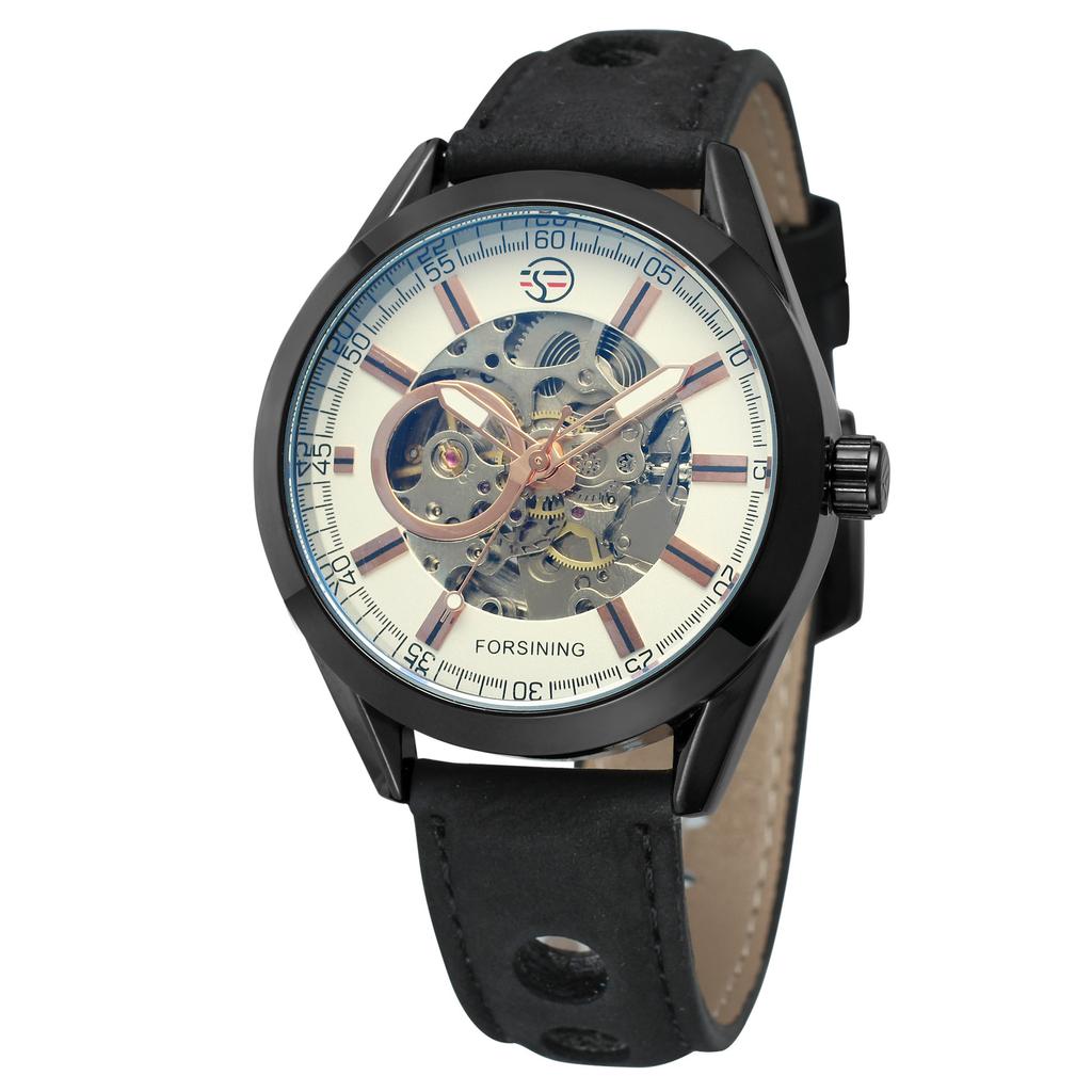 Forsining Wind Men'S Fashion Casual Hollow Mechanical Movement Watch Automatic Mechanical Watch