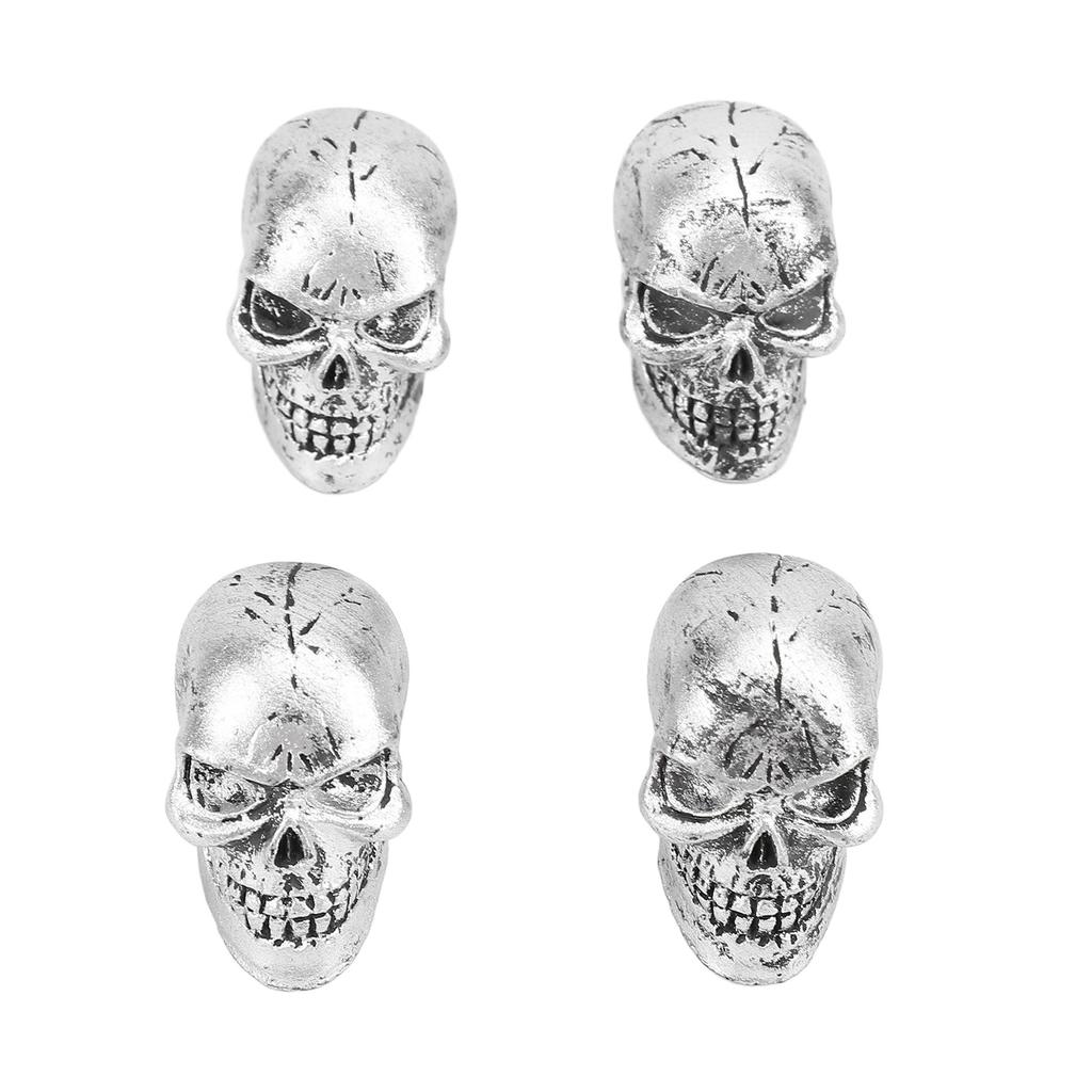 4 STÜCKE Auto Reifen Ventilkappen Abdeckung Luftdichte Dichtung Staubdicht Cool Schädelkopf Universal für Fahrrad