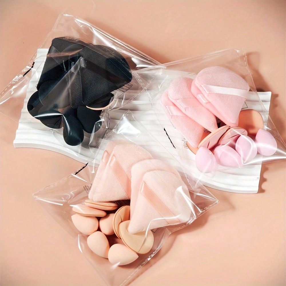 12PCS Skin-Friendly Soft Makeup Sponge Set, Wet & Dry Use, Suitable For All Skin Types