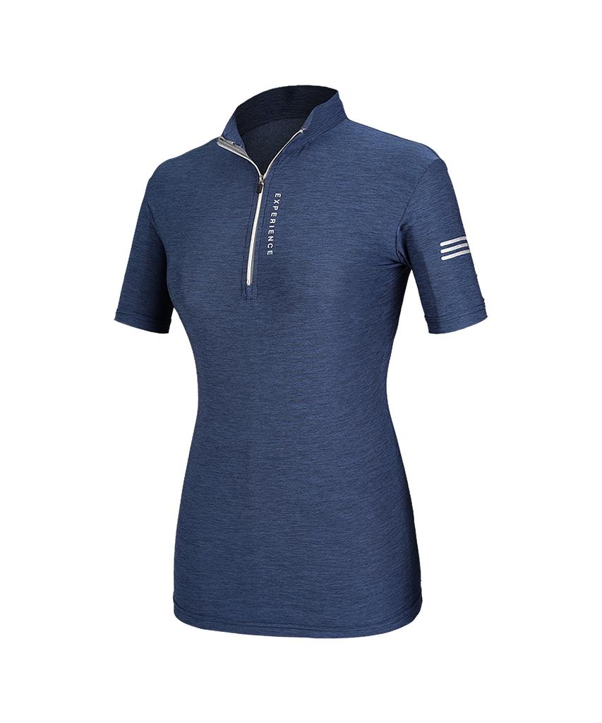 EXTRASPORTY Linelight Damen Melange Reißverschluss Kurzarm T-Shirt 4 Farben