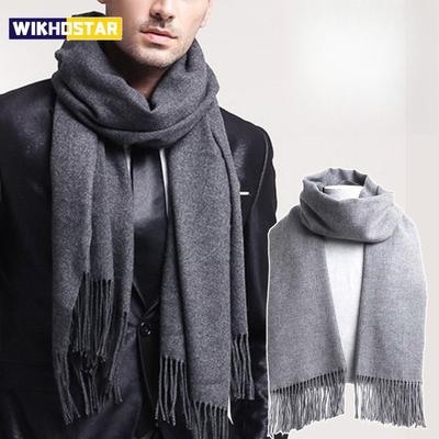 33*174cm Sciarpa Autunno Inverno Colore Unico Imitazione Cashmere Monocromatica Ispessita Lunga con Nappe per Uomo e Donna Sciarpa Calda