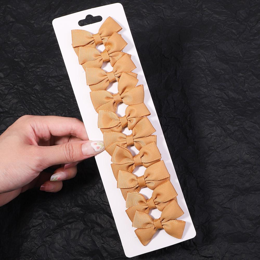 10Pcs/lot 1.9'' Mini Solid Bows Hair Clips For Cute Girls Boutique Bowknot Hairpin Barrettes Headwear Hair Accessories