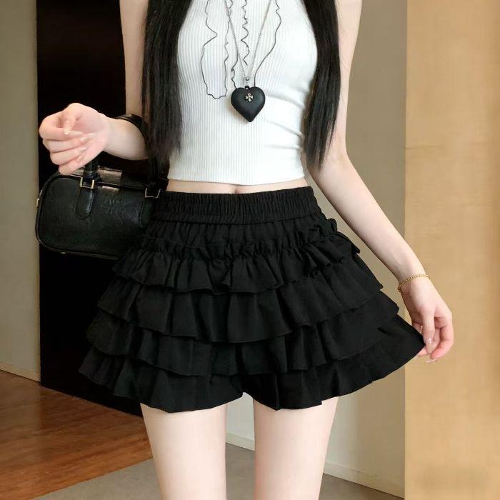 Шикарная черная многослойная пышная юбка - Стильная, стройнящая и универсальная Medium чёрный