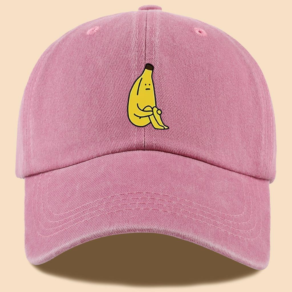 Banana Pattern Fun Printed Baseball Cap, Comfortable and Breathable Peaked Cap, Fashionable and Casual